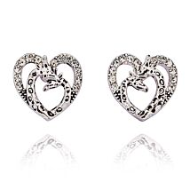 Wild At Heart Giraffe Silver Plated Stud Earrings