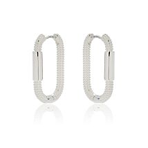 Silver Plated Cord Effect Modern Earrings