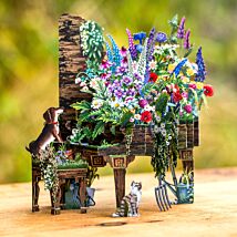 ‘Abandoned Grand’ Piano & Dog 3D Greetings Card