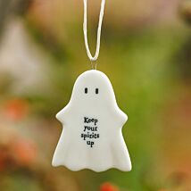 ‘Keep Your Spirits Up’ Hanging Ghost Plaque