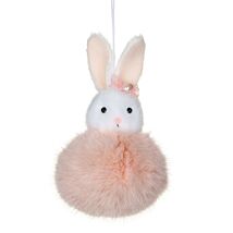 Assorted Pink & White Pompom Bunny Hanging Easter Decoration
