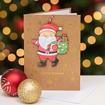 Santa Keepsake Christmas Card with Tree Decoration