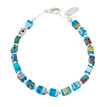 Turquoise Millefiori Cubes Bracelet