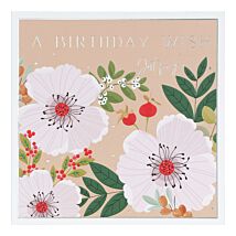 White Blooms Birthday Card