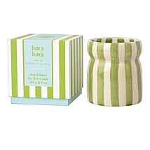 Cabana 184g ‘Bora Bora’ Sage Striped Ceramic Candle