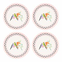 Painted Table Budgie Set Of 4 Round Coasters