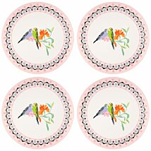 Painted Table Budgie Set Of 4 Round Placemats