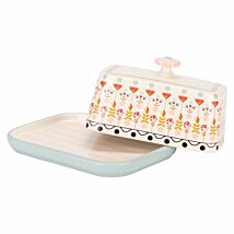 Painted Table Covered Butter Dish