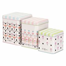 Painted Table Set of 3 Nesting Square Storage Tins