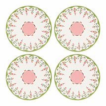 Spring Birds Floral Set Of 4 Round Coasters 
