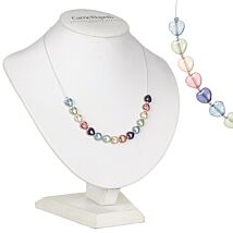 Rainbow Lustre Hearts Links Necklace