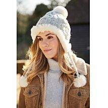 Chamonix Fur Oatmeal Bobble Chullo Hat