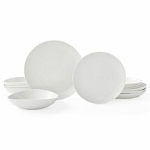 White Twelve Piece Coupe Dining Set
