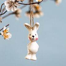 Ceramic Blushing Bunny Hanging Easter Decoration