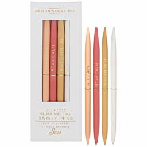 Set Of 4 Sass Twisty Slim Metal Pens 