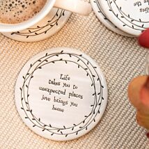 Life Takes You Porcelain Leaf Coaster