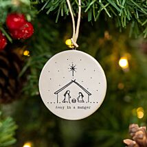 ‘Nativity Scene’ Flat Porcelain Bauble