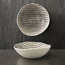 Scratched Lines Medium Hand Painted Bowl