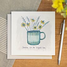 ‘Sending You The Biggest Hug’ Flowers In A Mug Card