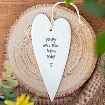 Happy Ever After Begins Today Porcelain Heart