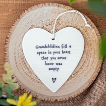 ‘Grandchildren’ Porcelain Hanging Heart