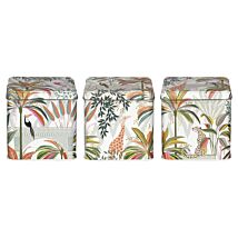Palm Garden Set of Three Square Caddies