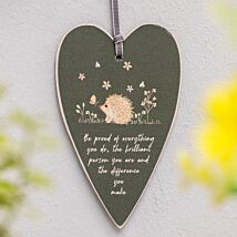 Meadow Friends Hedgehog Heart Tag