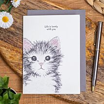 'Life is Lovely With You' Cat Card