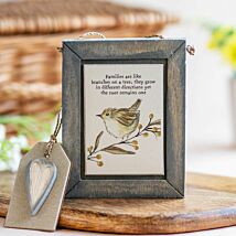 'Families Are Like Branches' Bird Wooden Sign