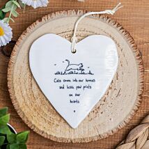 'Cats Come Into Our Home' Wobbly Round Heart