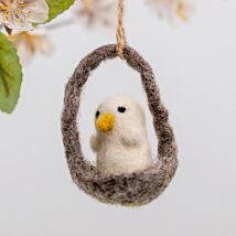 Felt Fluffy Chick In Nest