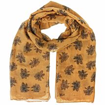 Modern Flowers Mustard Boxed Scarf