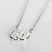 Silver Plated Country Horseshoes Necklace