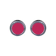 Hot Pink Round Silver Stud Earrings
