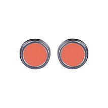 Bright Coral Round Silver Stud Earrings