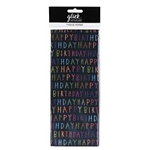 Paper Salad Birthday Script Blue Tissue Paper