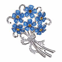Forget Me Not Silver Plated Brooch