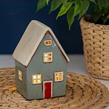 Dark Grey House Tealight Holder