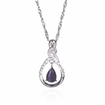 Silver Plated Purple Moonstone Swirl Necklace