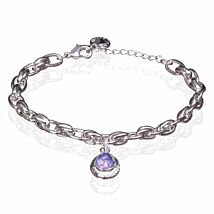 Silver Plated Candy Purple Twisted Teardrop Bracelet