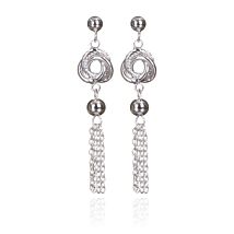 Silver Plated Love Knot Tassel Earrings