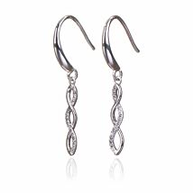 Silver Plated Triple Loop Drop Earrings