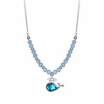 Girls Silver Plated Whale Necklace