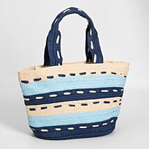 Blue Woven Stripes Tote Bag