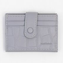 Pale Grey Mock Croc Card Wallet