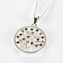 Harlequin Tree of Life Silver Plated Boxed Necklace