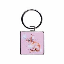 ‘I Spy a Butterfly’ Rabbit Metal Keyring