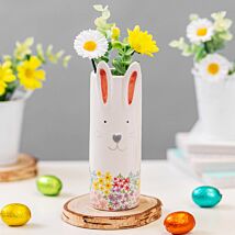 Floral Ceramic Bunny Vase