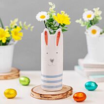 Striped Ceramic Bunny Vase