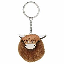 Highland Cow Pompom Keyring